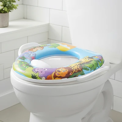 Gambar Kindla Alas Duduk Kloset Anak Dengan Handle Jungle - Biru