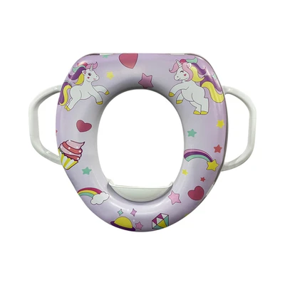 Gambar Kindla Alas Duduk Kloset Anak Dengan Handle Unicorn - Ungu
