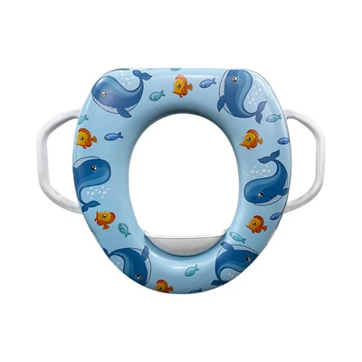 Gambar Kindla Alas Duduk Kloset Anak Dengan Handle Whale - Biru