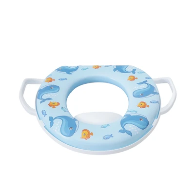 Gambar Kindla Alas Duduk Kloset Anak Dengan Handle Whale - Biru
