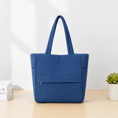 Gambar Ataru Tote Bag Puffy Nylon Medium - Biru