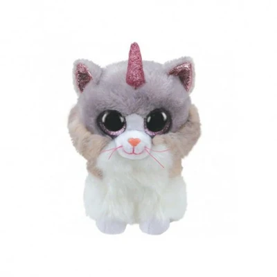 Gambar Ty Beanie Boos Boneka Asher Cat With Horn - Abu-abu/putih