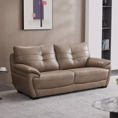 Gambar Informa Mozia Sofa Kulit 3 Seater - Cokelat Cappuccino