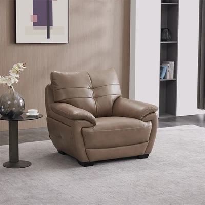 Gambar Informa Mozia Sofa Kulit 1 Seater - Cokelat Cappuccino