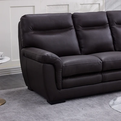 Gambar Informa Montero Sofa Kulit 3 Seater - Cokelat Tua