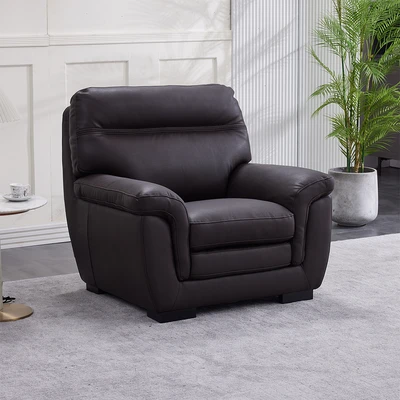 Gambar Informa Montero Sofa Kulit 1 Seater - Cokelat Tua