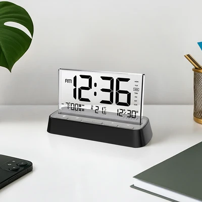 Gambar Forhom Jam Meja Lcd Digital Transparan - Hitam