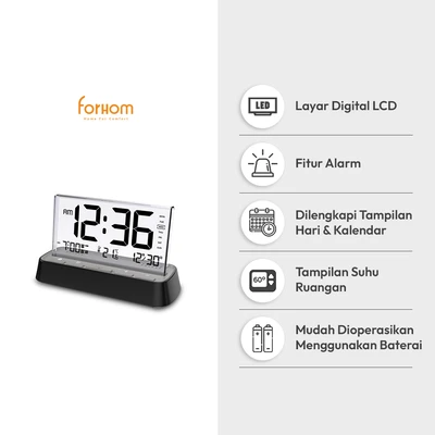 Gambar Forhom Jam Meja Lcd Digital Transparan - Hitam