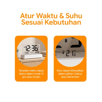 Gambar Forhom Jam Meja Lcd Digital Transparan - Putih