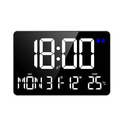 Gambar Forhom Jam Dinding Lcd Digital Big Display Rectangle - Hitam