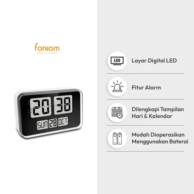Gambar Forhom Jam Dinding LED Digital Flip - Putih
