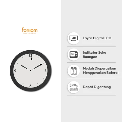 Gambar Forhom Jam Dinding Lca Digital Round - Hitam