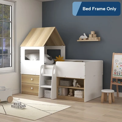 Gambar Informa Stanley Mid Tempat Tidur Anak Scandinavian - Cokelat/Putih