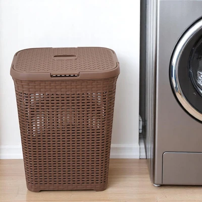 Gambar Stora Keranjang Laundry Woven 44.5x34x57.5 cm - Cokelat