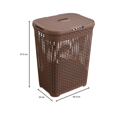 Gambar Stora Keranjang Laundry Woven 44.5x34x57.5 cm - Cokelat