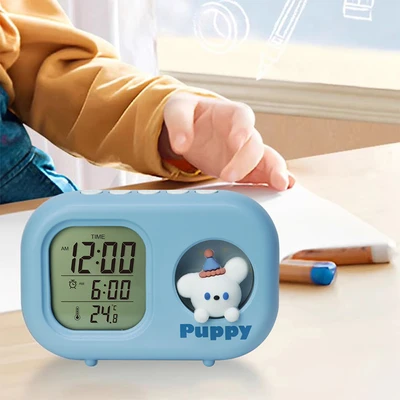 Gambar Forhom Jam LCD Digital Dengan Alarm Puppy - Biru