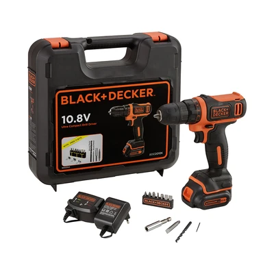 Gambar Black & Decker Set Bor Cordless 10.8V - Oranye/Hitam