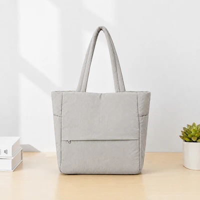 Gambar Ataru Ukuran M Totebag Puffy Nylon - Abu-Abu Muda