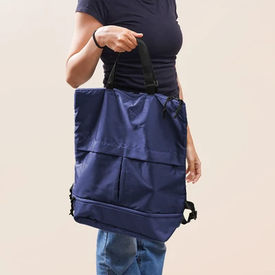 Gambar Ataru Tote Bag Backpack Nylon 2 In 1 - Biru