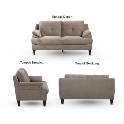 Gambar Informa Jackson Sofa Fabric 2 Seater - Cokelat Muda