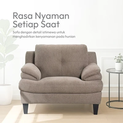 Gambar Informa Jackson Sofa Fabric 1 Seater - Cokelat Muda