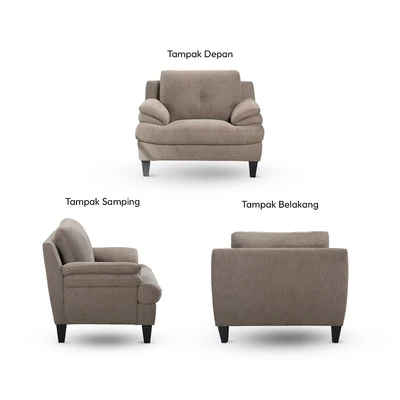 Gambar Informa Jackson Sofa Fabric 1 Seater - Cokelat Muda