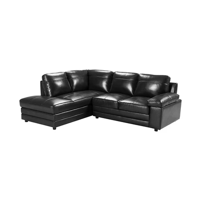 Gambar Informa Antonio Sofa L Sectional Kulit Sudut Kanan - Hitam