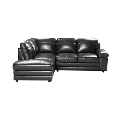 Gambar Informa Antonio Sofa L Sectional Kulit Sudut Kanan - Hitam