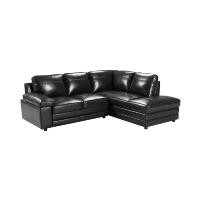 Gambar Informa Antonio Sofa L Sectional Kulit Sudut Kiri - Hitam