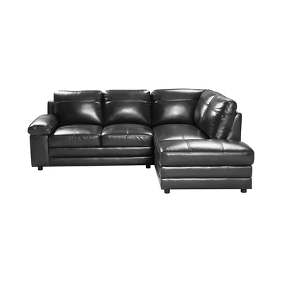 Gambar Informa Antonio Sofa L Sectional Kulit Sudut Kiri - Hitam