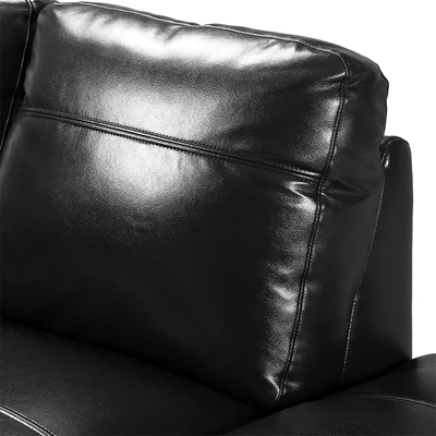 Gambar Informa Antonio Sofa L Sectional Kulit Sudut Kiri - Hitam