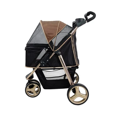 Gambar Ibiyaya Monarch Premium Stoller Hewan - Hitam/Gold