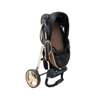 Gambar Ibiyaya Monarch Premium Stoller Hewan - Hitam/Gold