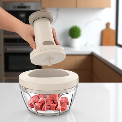 Gambar Culinart Press Chopper 400 ml - Krem Beige