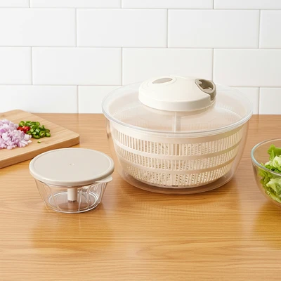 Gambar Culinart Pull Chopper & Salad Spinner - Krem Beige