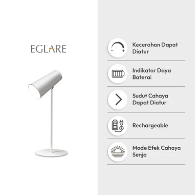 Gambar Eglare Lampu Meja LED 2.5 Watt Sunset Pro - Putih