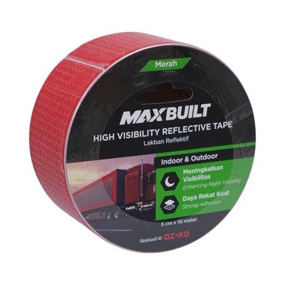 Gambar Maxbuilt 10 mtr Lakban Reflektif Honeycomb - Merah