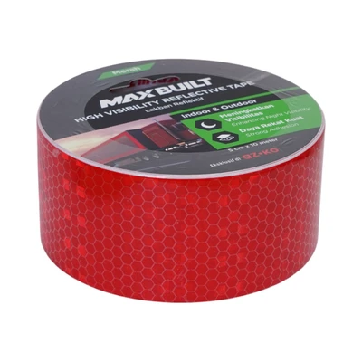 Gambar Maxbuilt 10 mtr Lakban Reflektif Honeycomb - Merah
