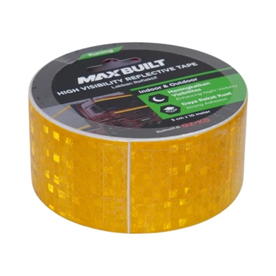 Gambar Maxbuilt 10 mtr Lakban Reflektif Honeycomb - Kuning