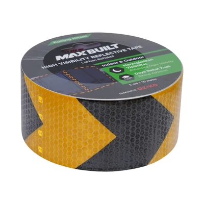 Gambar Maxbuilt 10 mtr Lakban Reflektif Honeycomb - Kuning/Hitam