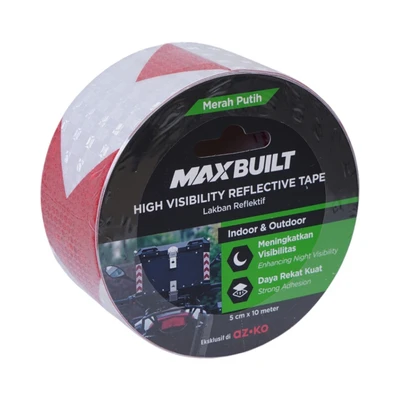 Gambar Maxbuilt 10 mtr Lakban Reflektif Honeycomb - Merah/Putih