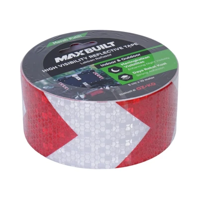 Gambar Maxbuilt 10 mtr Lakban Reflektif Honeycomb - Merah/Putih