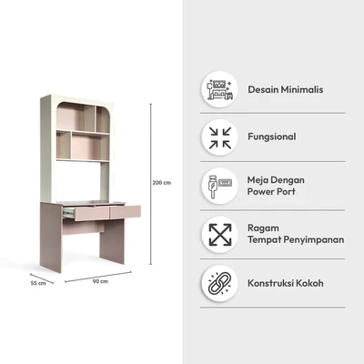 Gambar Informa Iora Meja Belajar Anak - Putih/Cokelat