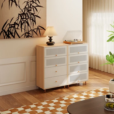 Gambar Informa Leslie Kabinet 2 Pintu Dengan 2 Laci - Putih/Cokelat