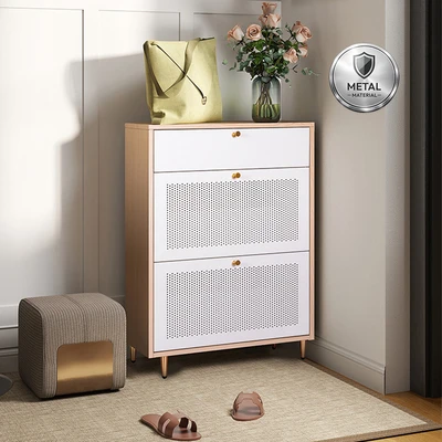 Gambar Informa Leslie Kabinet Sepatu 2 Tingkat - Putih/Cokelat