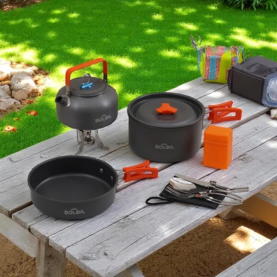 Gambar Soleil Set 5 Pcs Alat Masak Camping Nesting Aluminium - Hitam