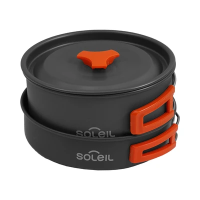 Gambar Soleil Set 5 Pcs Alat Masak Camping Nesting Aluminium - Hitam