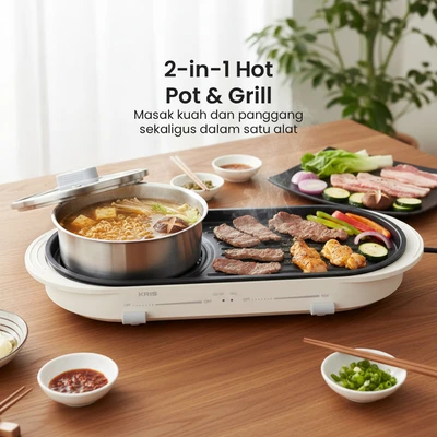 Gambar Kris Hotpot & Grill Detachable 1800 watt - Putih