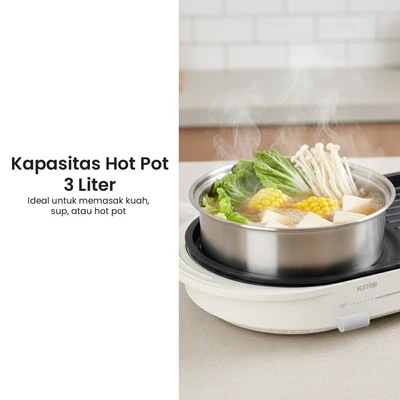Gambar Kris Hotpot & Grill Detachable 1800 watt - Putih