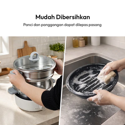 Gambar Kris Multi Cooker Stainless Steel 2.5 Liter - Putih